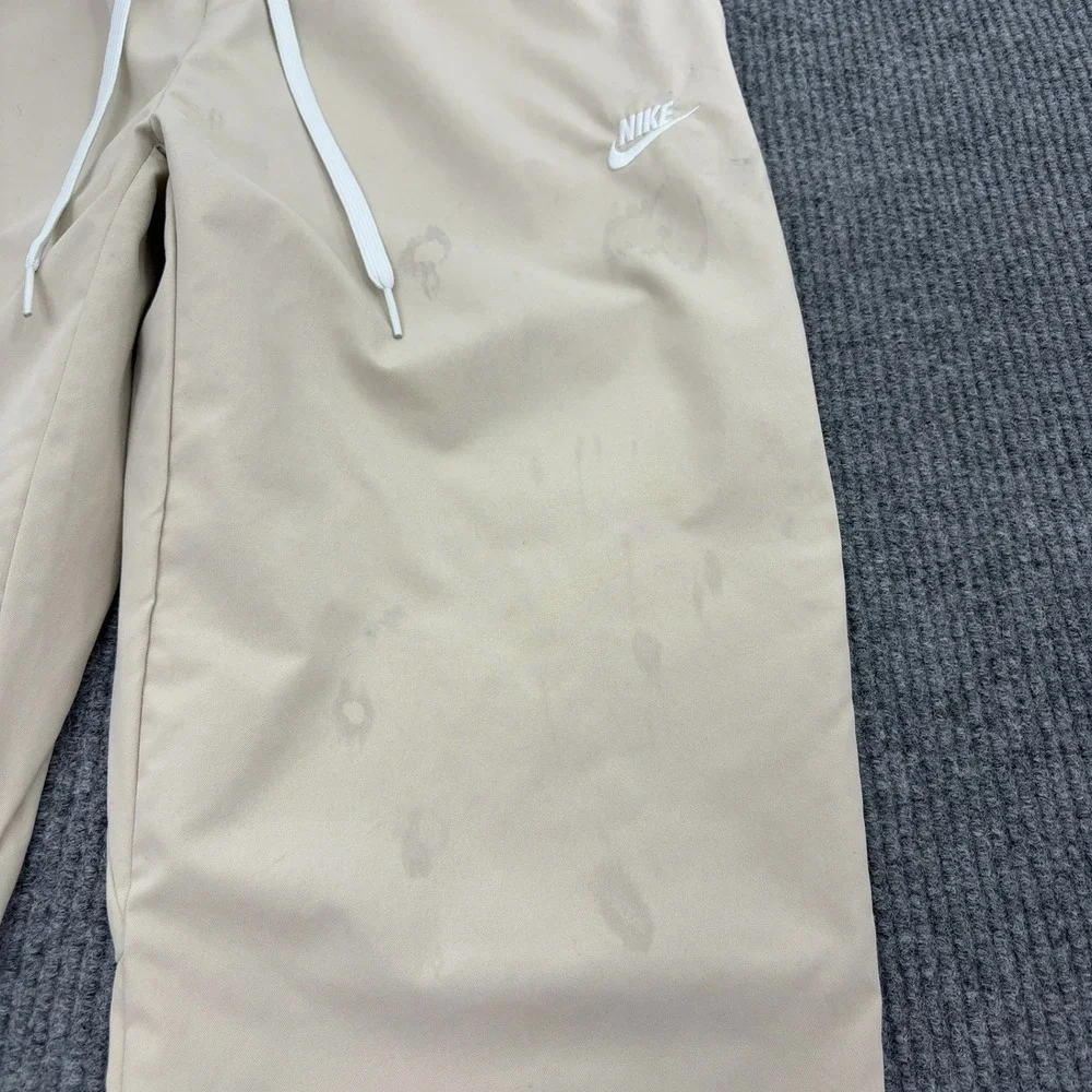 Nike Pants Mens XL Beige Polyester Elastic Waist Casual Sportswear Streetwear